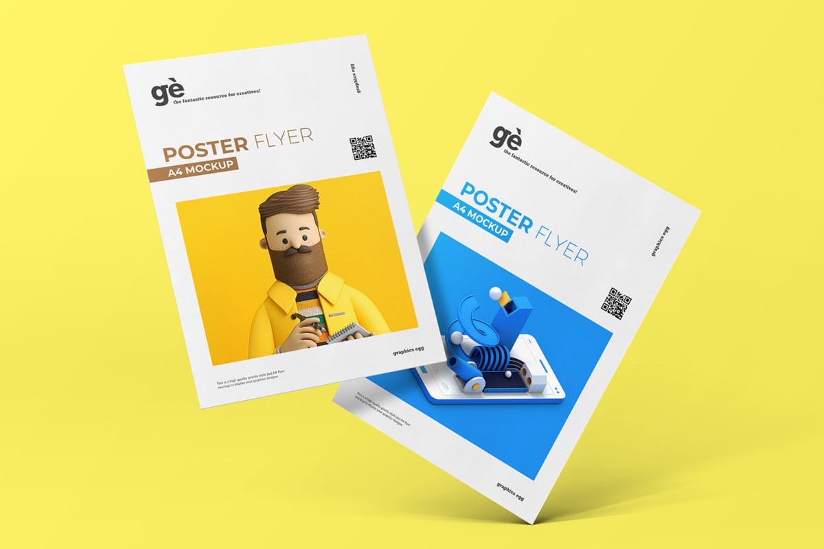 Download Free A4 Poster Flyer Mockup PSD - Find the Perfect Creative Mockups Freebies to Showcase your ...