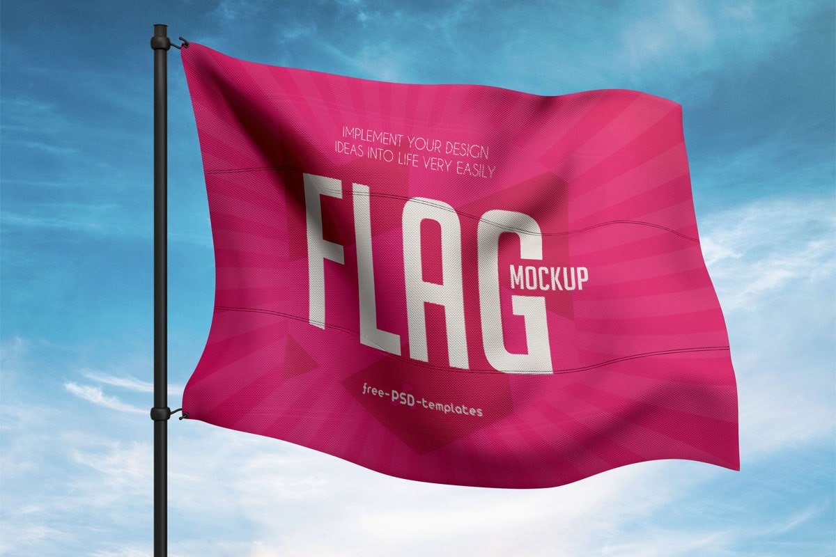 Free Waving Flag Mockup Psd - Find the Perfect Creative Mockups Freebies