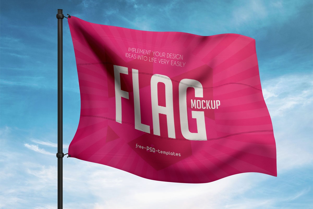 Download Free Waving Flag Mockup Psd Find The Perfect Creative Mockups Freebies To Showcase Your Project To Life