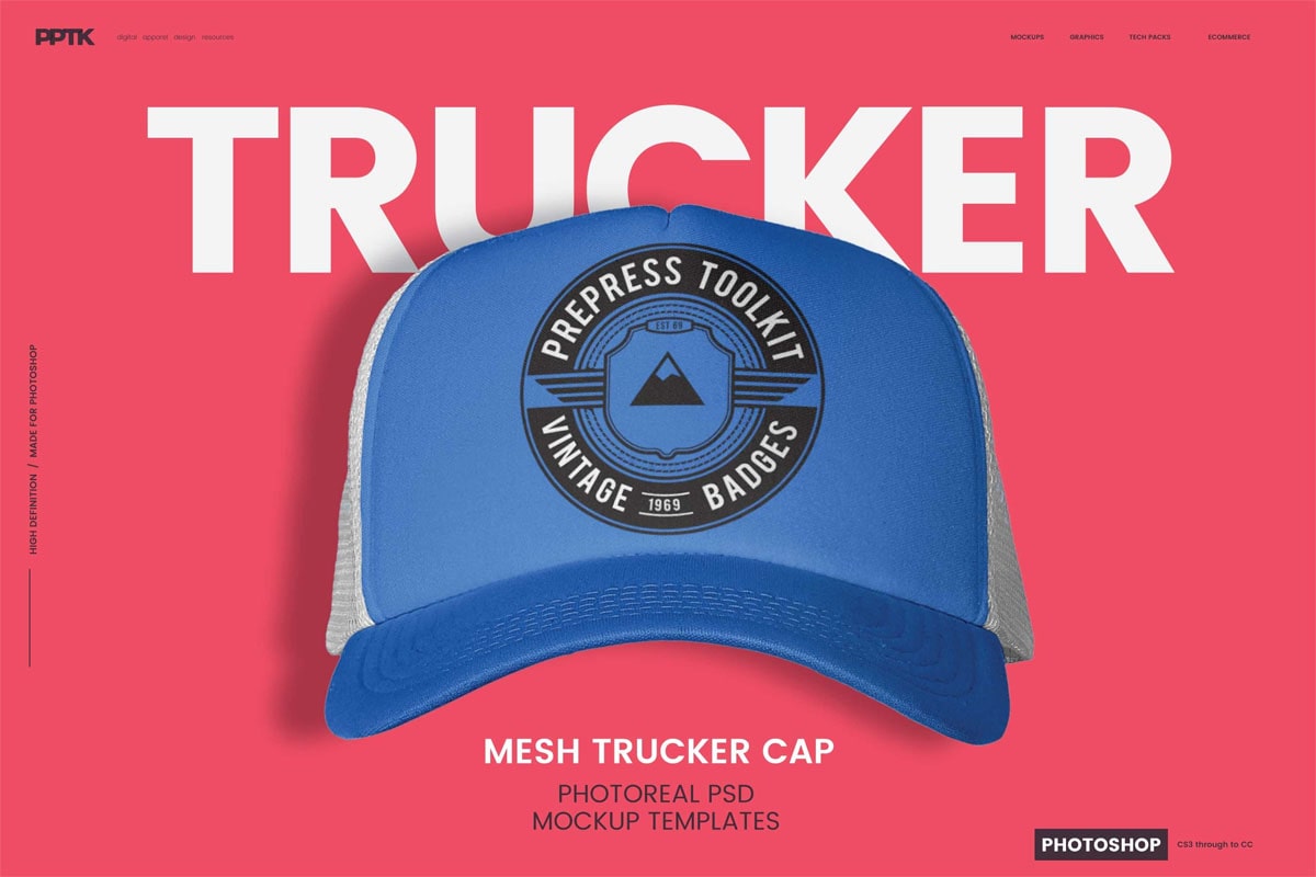 Download Trucker Cap Photoshop Template - Find the Perfect Creative Mockups Freebies to Showcase your ...