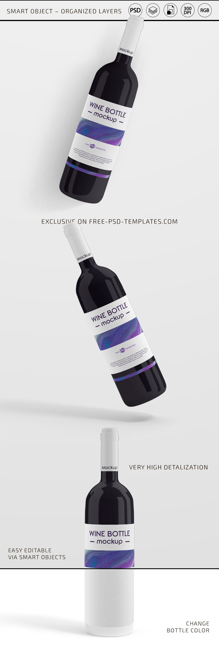 Download Free Wine Bottle & Packaging Mockup - Find the Perfect Creative Mockups Freebies to Showcase ...