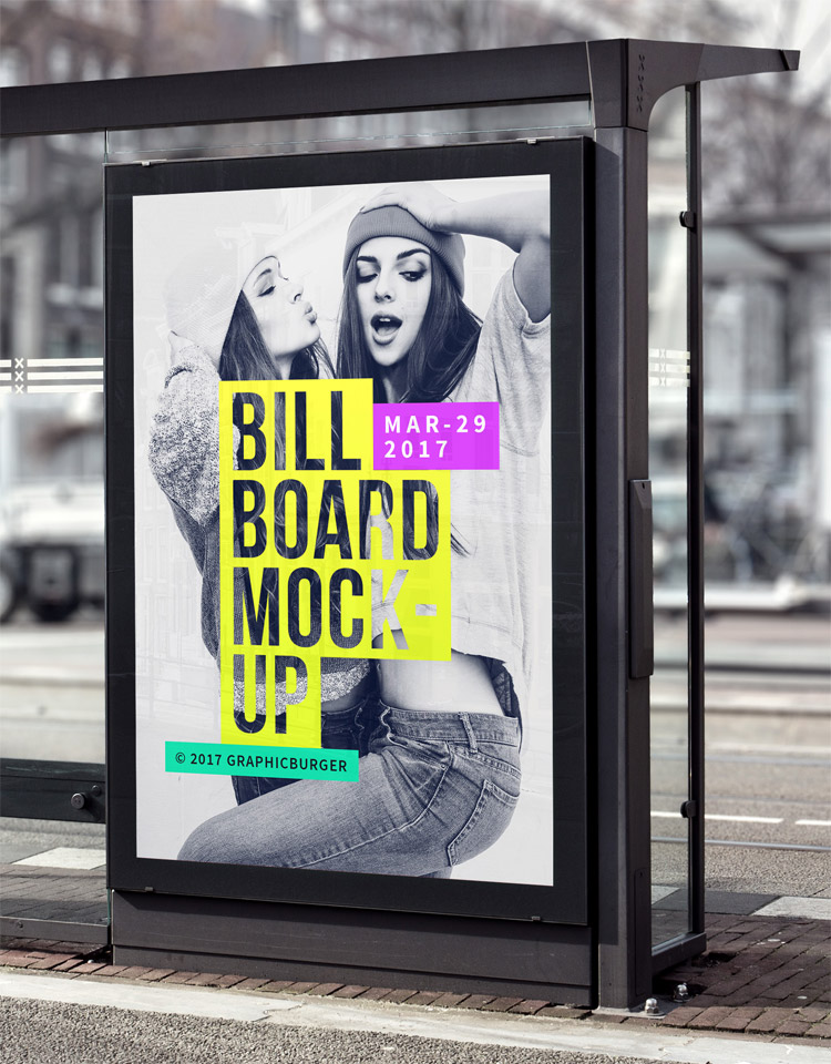 Download Free Bus Stop Billboard Mockup - Find the Perfect Creative Mockups Freebies to Showcase your ...