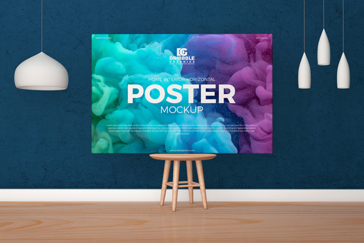 Download Free Horizontal Poster Mockup Find The Perfect Creative Mockups Freebies To Showcase Your Project To Life
