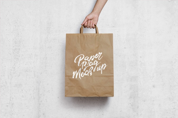 Free Brown Paper Bag Mockup PSD
