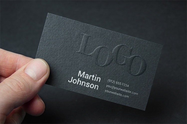 Free Embossed Business Card Mockup PSD