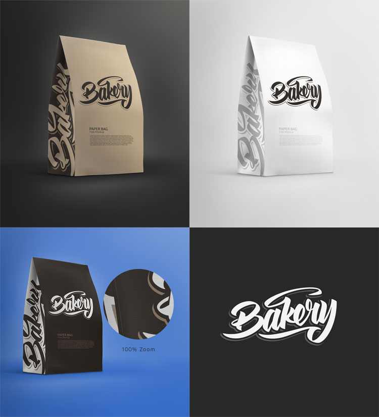 free paper bag mockup