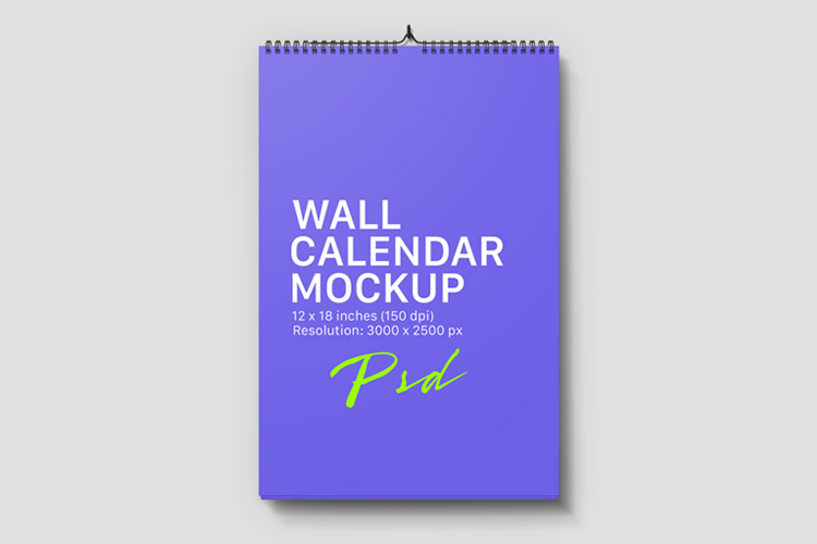 free calendar mockup