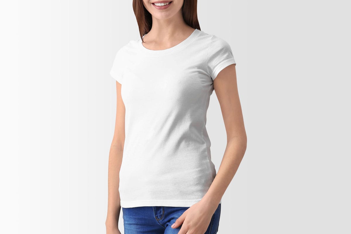 Free Smiling Girl T-Shirt Mockup PSD - Find the Perfect Creative ...