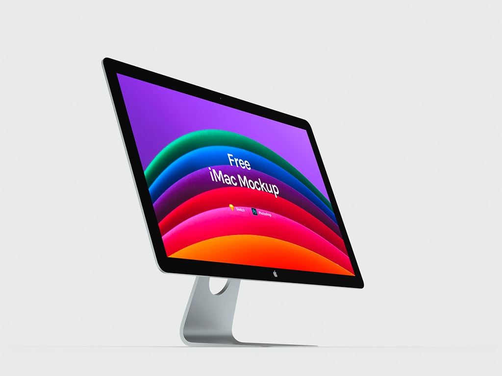 free imac mockup psd white