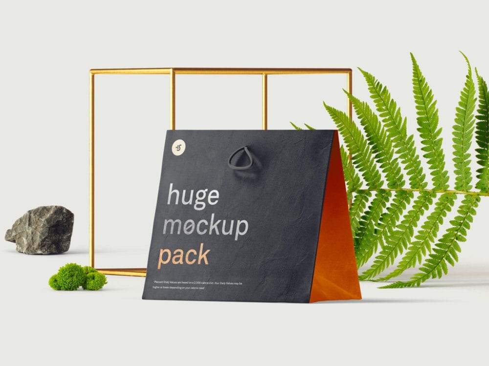 free paper shopping bag mockup psd