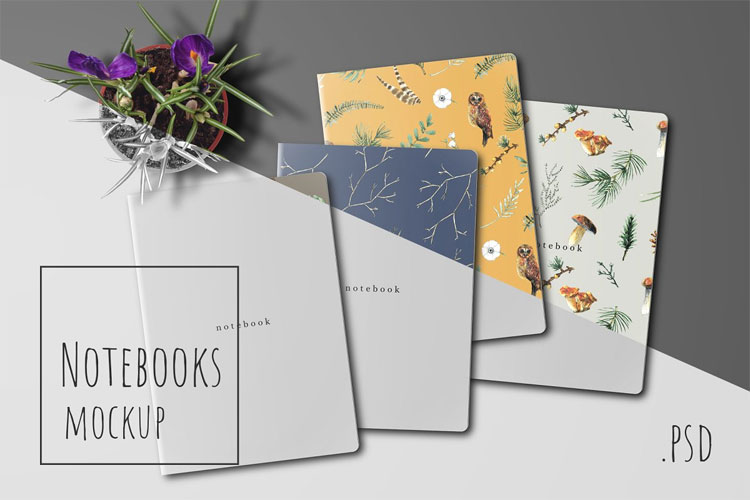 Download Notebooks Mockup - Find the Perfect Creative Mockups Freebies to Showcase your Project to Life