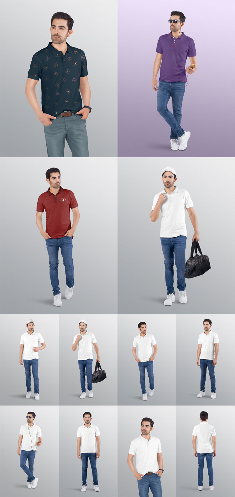 Download Men S Polo T Shirt Mockups Set Of 8 Find The Perfect Creative Mockups Freebies To Showcase Your Project To Life PSD Mockup Templates
