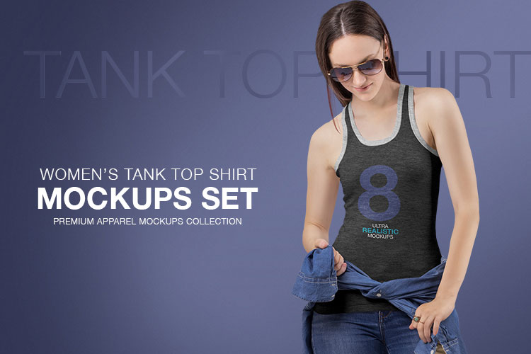 Download Women's Tank Top Shirt Mockups - Set of 8 - Find the Perfect Creative Mockups Freebies to ...