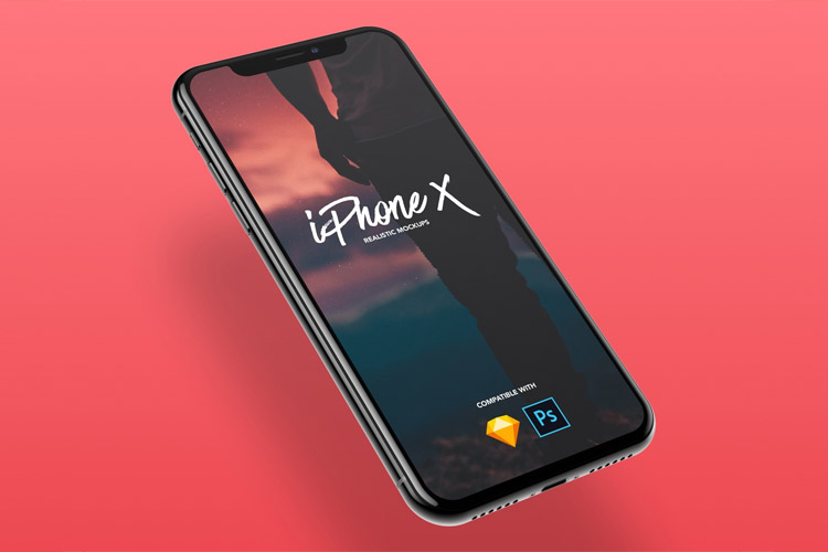 7 iPhone X angle mockups designed for Sketch & Photoshop