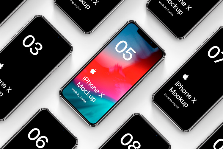 Collection 16 Mockups iPhone X for Photoshop