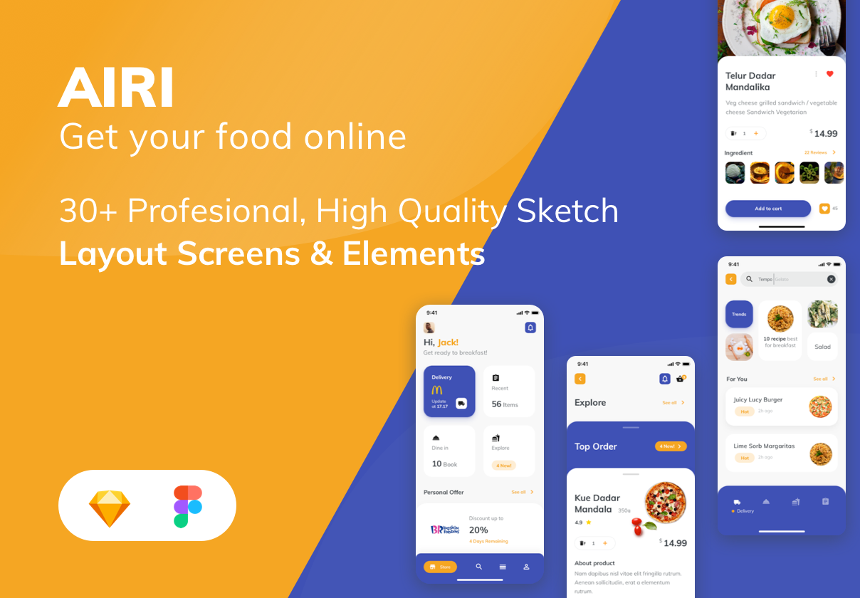 AIRI UI Kit Premium UI for Food Delivery Order