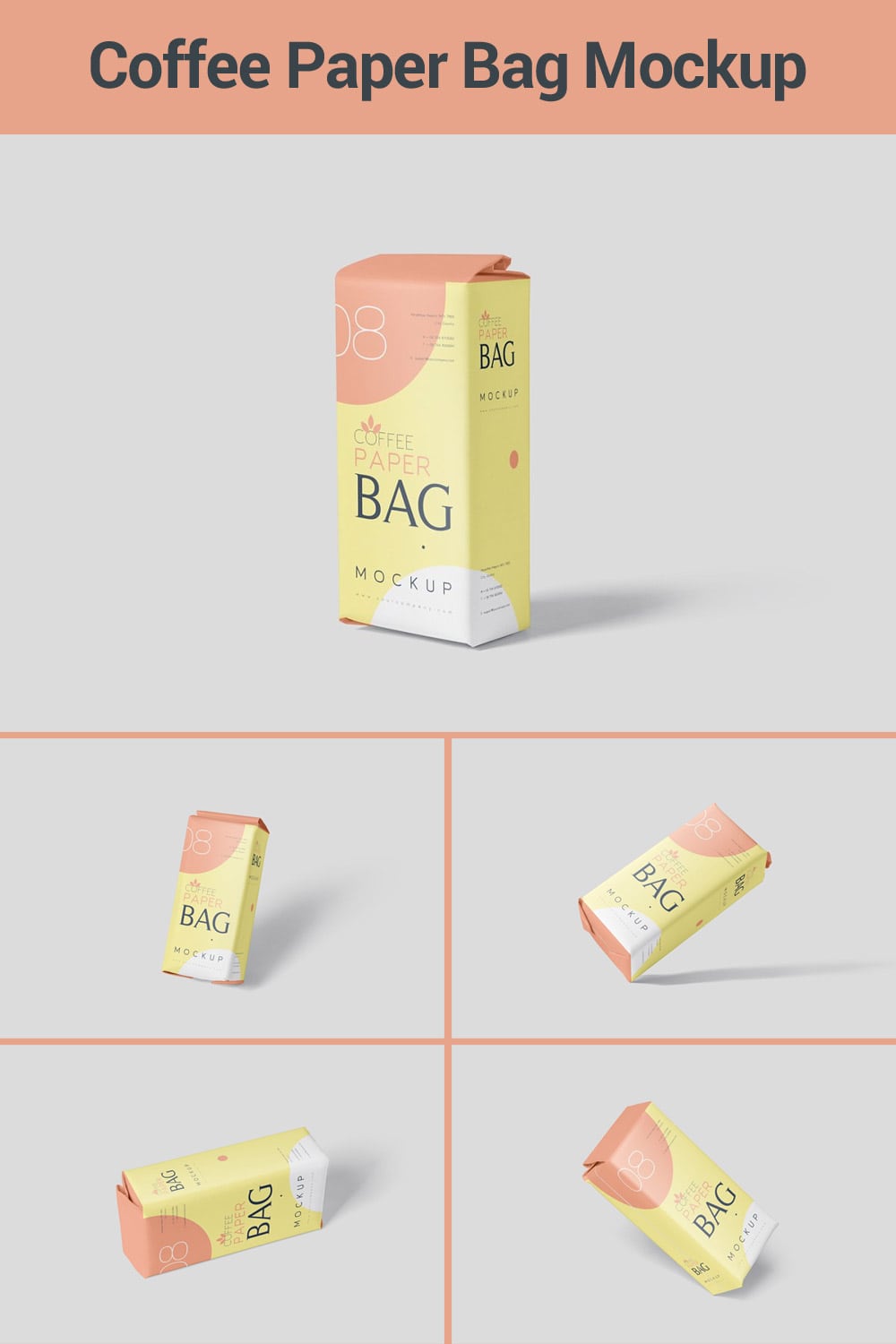 Coffee Paper Bag Mockup PSD Template