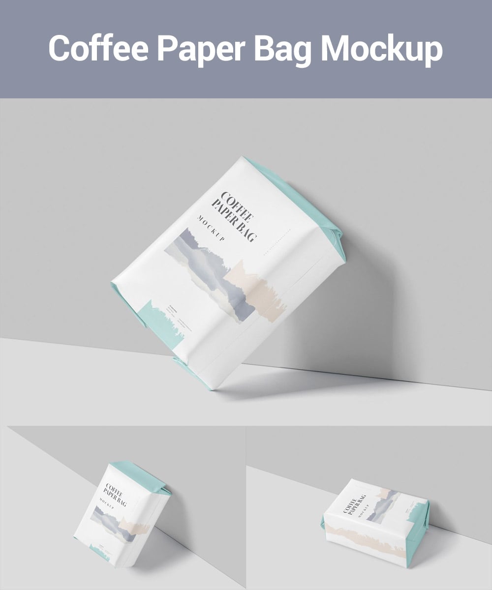 Coffee Paper Bag Mockup PSD