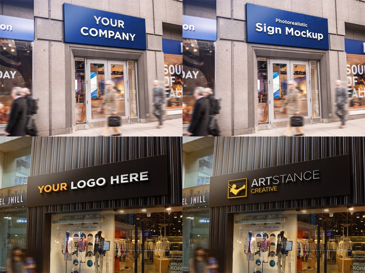 2 free photorealistic sign mockups