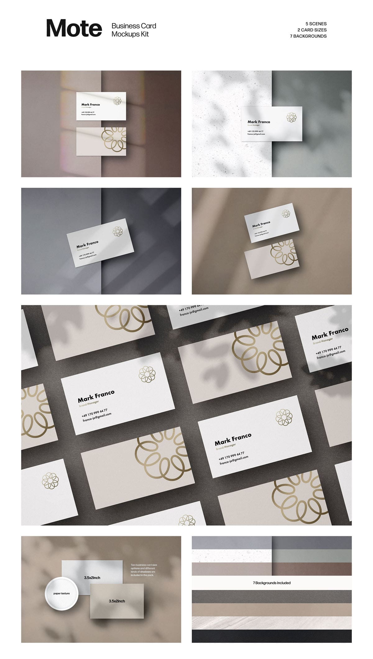 Mote Business Card Mockups Kit - Find the Perfect Creative Mockups