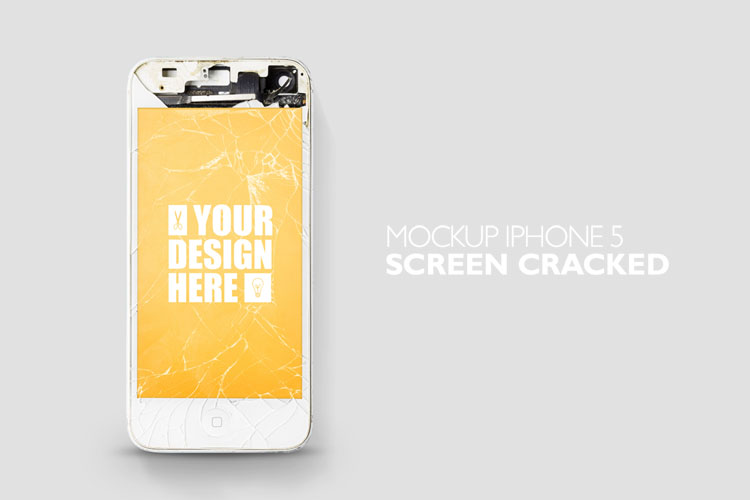 Download Free Cracked Iphone Screen Mockup Psd Mockups Freebies