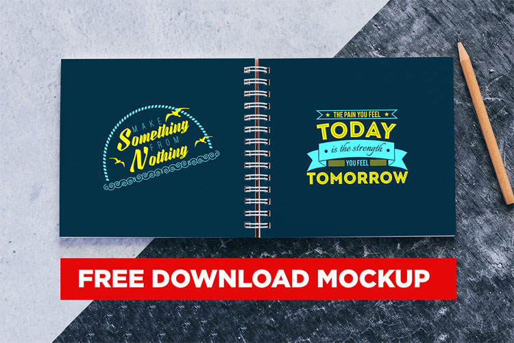 Download Free Spiral Book Mockup PSD 2017 - Mockups Freebies