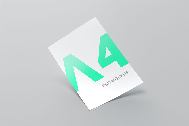 A4 Paper - Free PSD Mockup