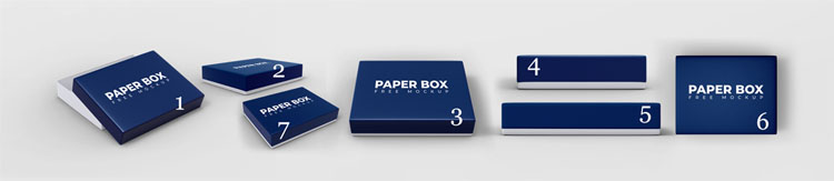 Download 7 Free Paper Box Mockup Bundle - Mockups Freebies