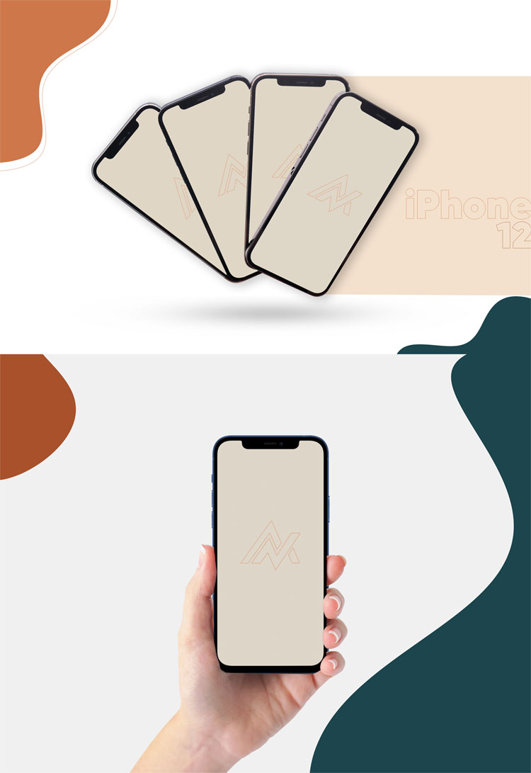 Free iPhone 12 Mockup Set | App Presentation Mockup