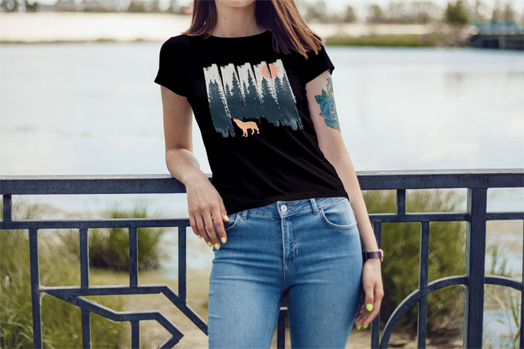 Free T-Shirt Mockup for Women