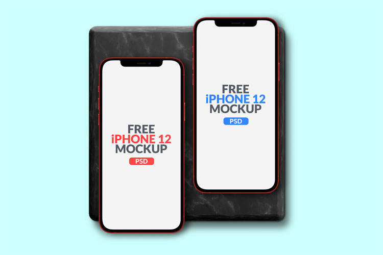 Free PSD iPhone 12 Mockup