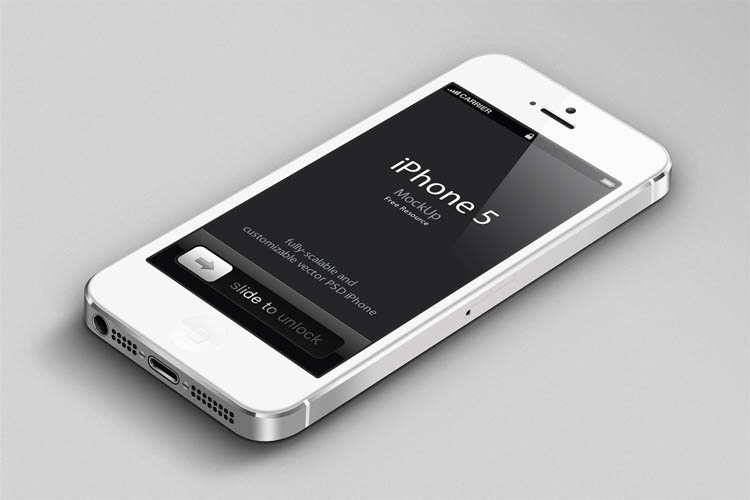 white iphone 5 psd