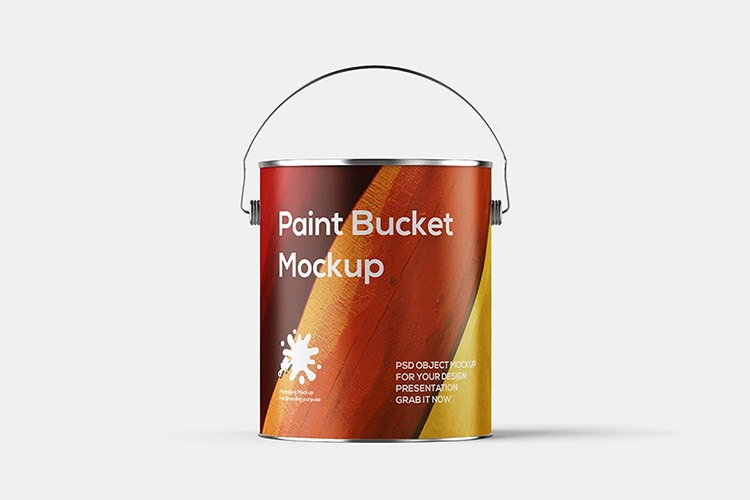 Free Metallic Matte Paint Bucket Mockup