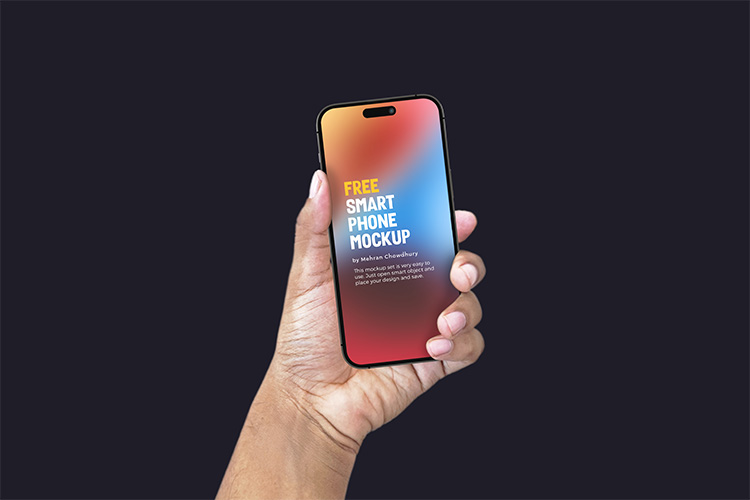 Free IPhone 14 Pro in Hand Mockup