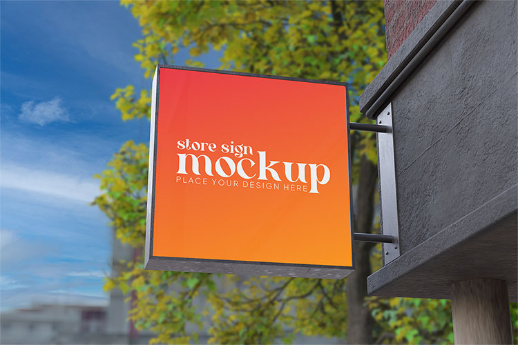 Free Outdoor Store Sign Mockup