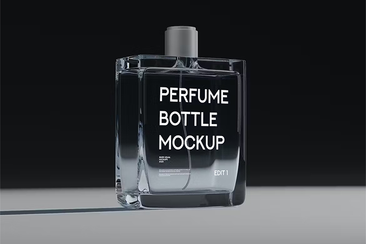 Free Transparent Perfume Bottle Mockup